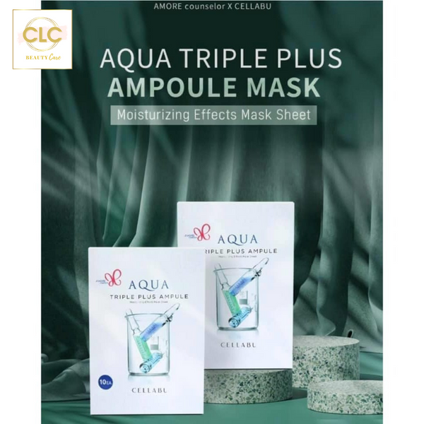 Mặt nạ cấp nước dưỡng trắng da Amore Pacific Aqua Triple Plus Ampule Cellabu Mask - 3 Hộp 30 Masks