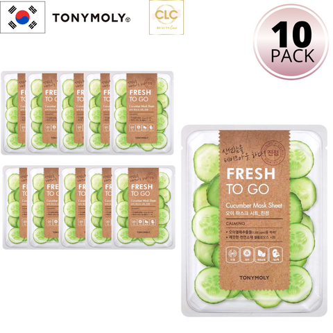 Mặt nạ chiết xuất dưa chuột Tony Moly Fresh To Go Cucumber Mask Sheet 22g - 1 Hộp 10 Masks