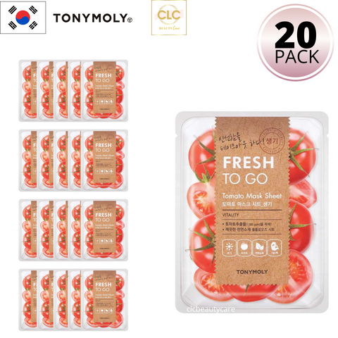 Mặt nạ chiết xuất cà chua Tony Moly Fresh To Go Tomato Mask Sheet 22g - 2 Hộp 20 Masks