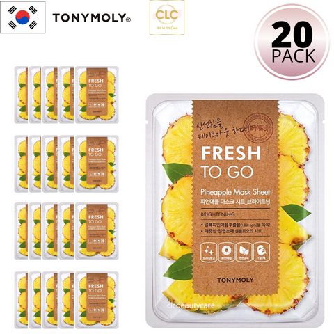 Mặt Nạ Chiết Xuất Quả Dứa Tony Moly Fresh To Go Pineapple Mask Sheet 22g - 2 Hộp 20 Masks