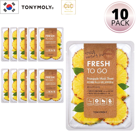 Mặt Nạ Chiết Xuất Quả Dứa Tony Moly Fresh To Go Pineapple Mask Sheet 22g - 1 Hộp 10 Masks